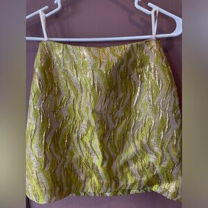 J. Crew Yellow and Gold Mini Skirt